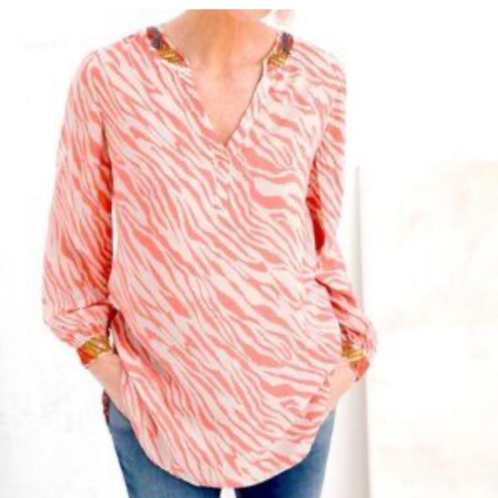 Chico’s zebra craze embellished tunic